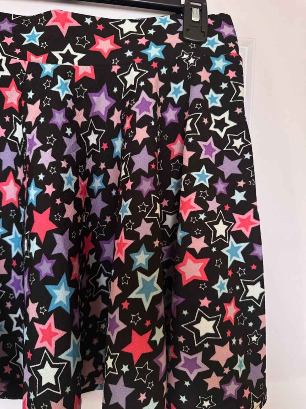 Black Star-Print Skater Skirt - Picture 3 of 4